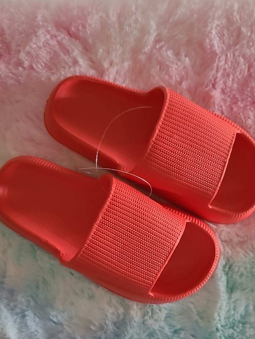 CO Coral Red Slide Sandals